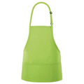 F10 Designer Lime Bib Apron W/ 3 Pockets & Slider Adjustment